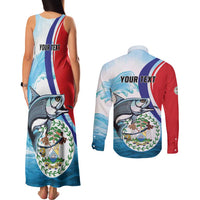 Personalized Belize Tarpon Fishing Couples Matching Tank Maxi Dress and Long Sleeve Button Shirt Belize Where the Silver King Reigns - Wonder Print Shop