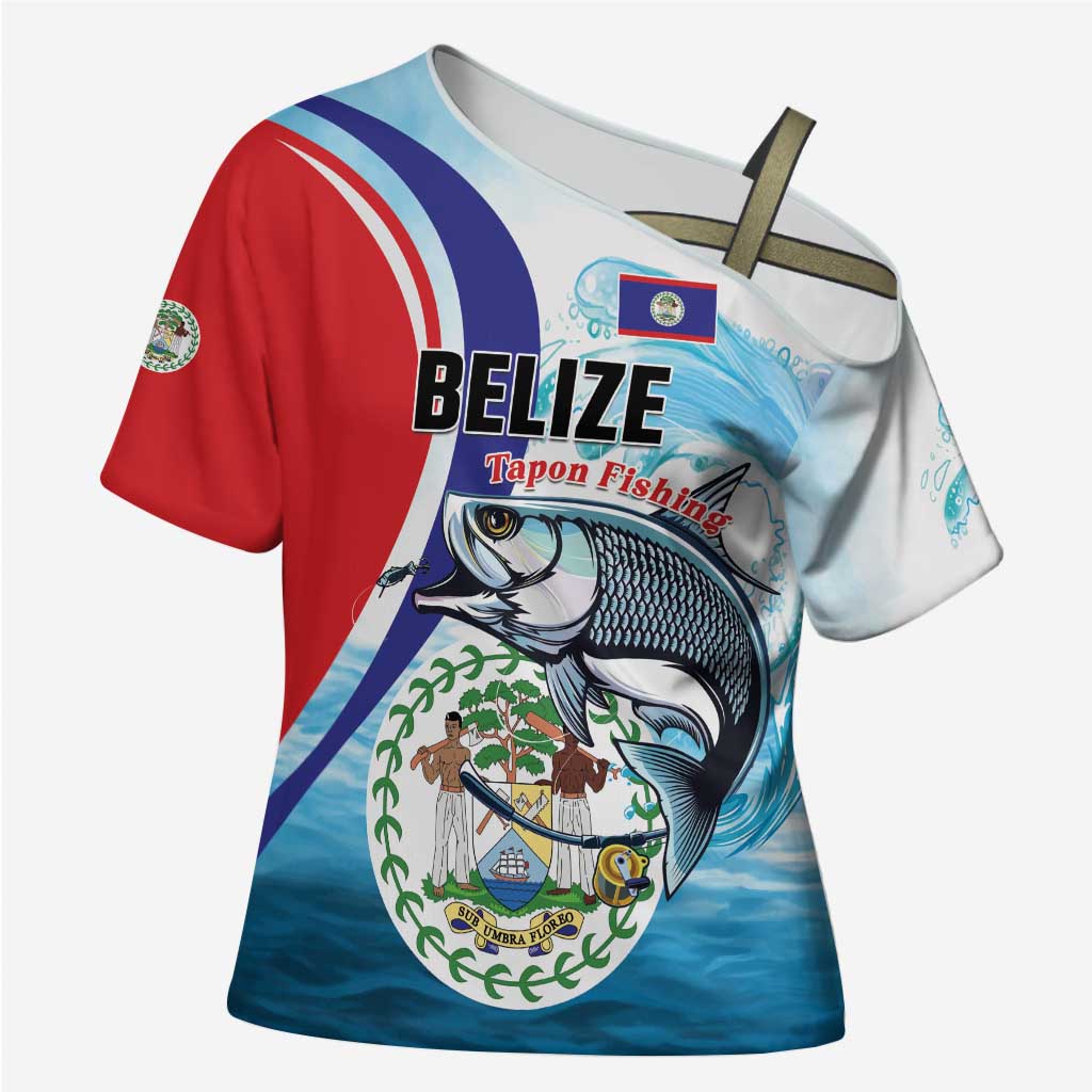 Personalized Belize Tarpon Fishing Cross Shoulder Shirt Belize Where the Silver King Reigns - Wonder Print Shop