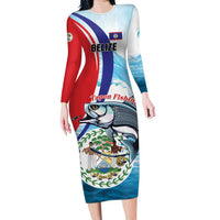 Personalized Belize Tarpon Fishing Family Matching Long Sleeve Bodycon Dress and Hawaiian Shirt Belize Where the Silver King Reigns - Wonder Print Shop