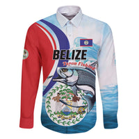 Personalized Belize Tarpon Fishing Family Matching Off The Shoulder Long Sleeve Dress and Hawaiian Shirt Belize Where the Silver King Reigns - Wonder Print Shop