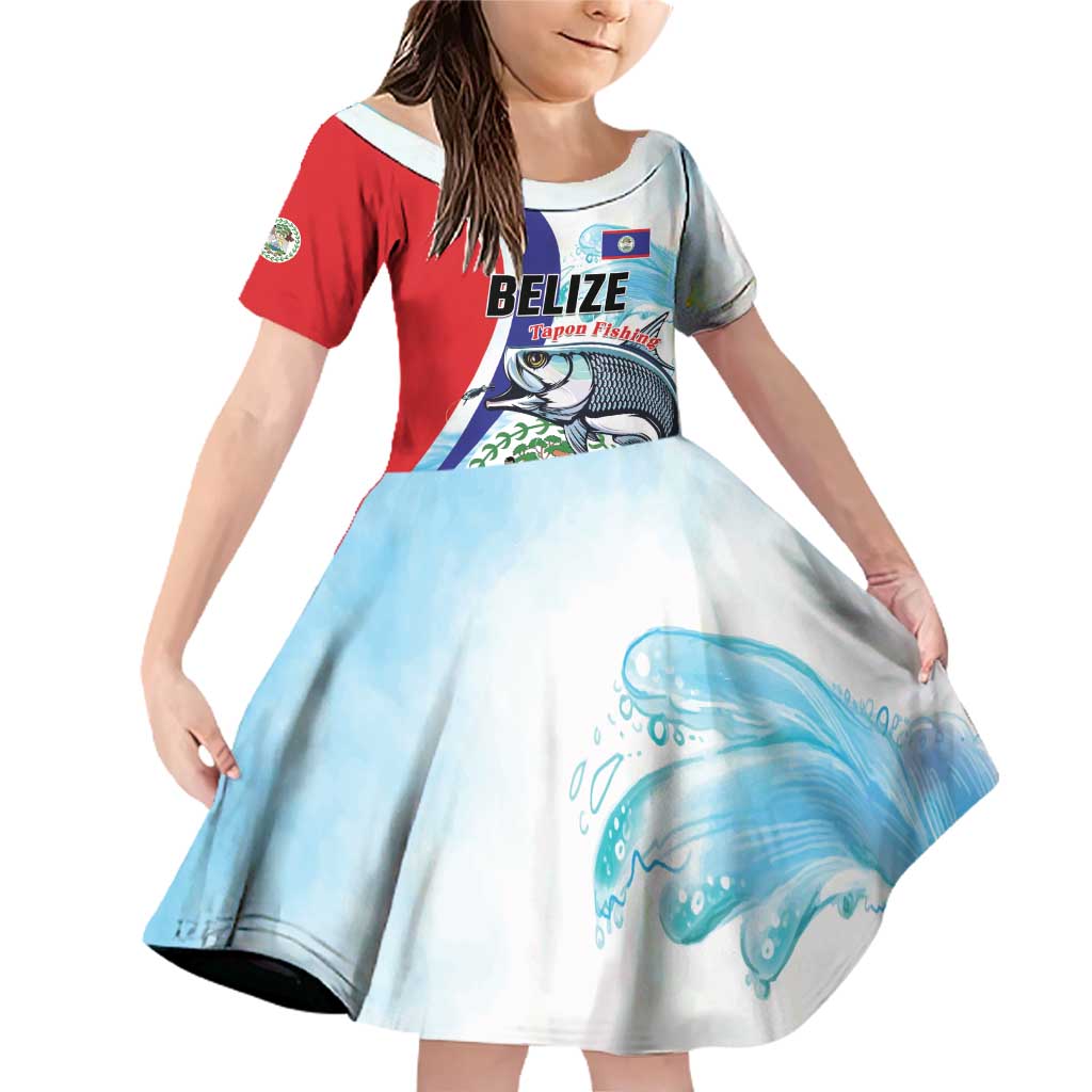 Personalized Belize Tarpon Fishing Family Matching Off Shoulder Short Dress and Hawaiian Shirt Belize Where the Silver King Reigns - Wonder Print Shop