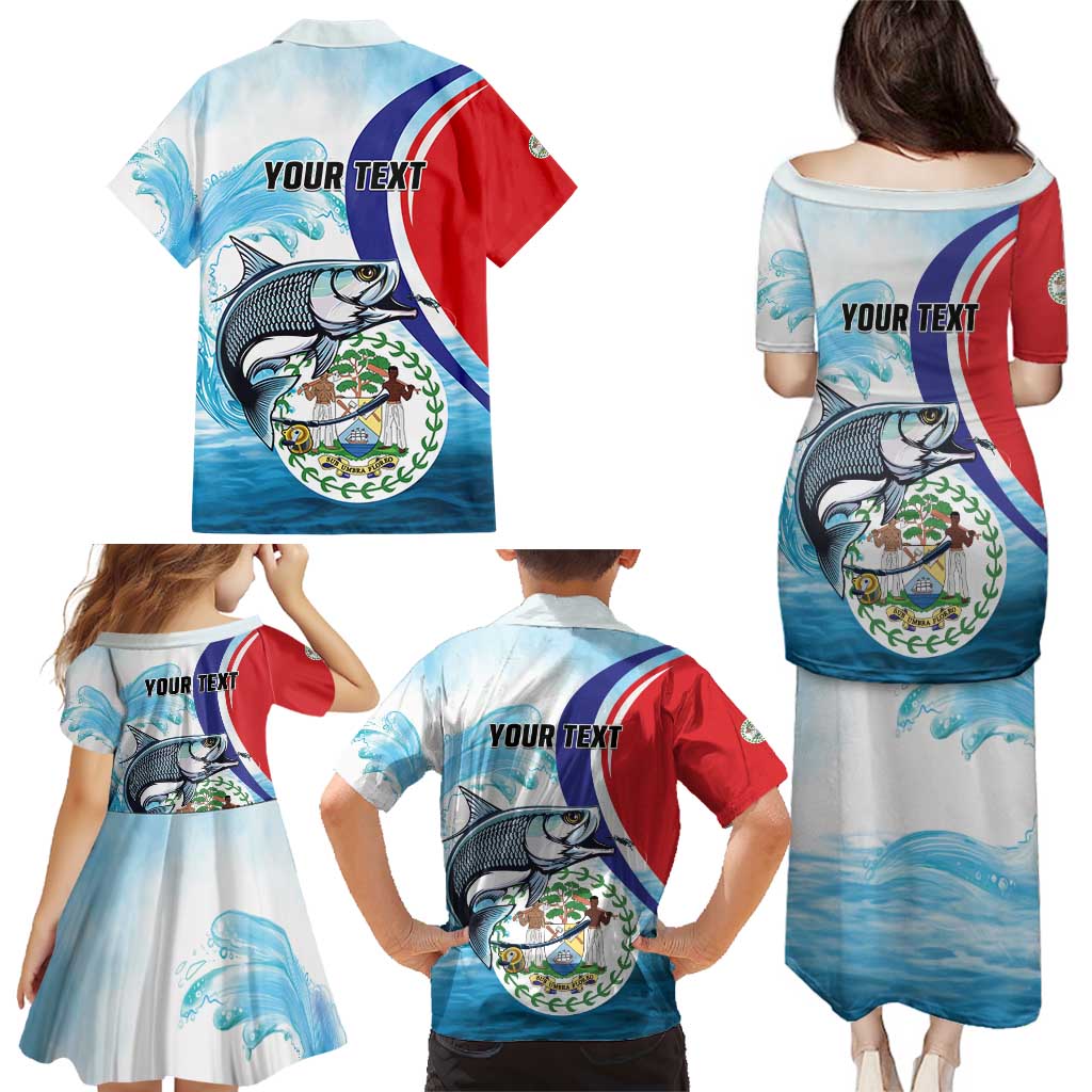 Personalized Belize Tarpon Fishing Family Matching Puletasi and Hawaiian Shirt Belize Where the Silver King Reigns - Wonder Print Shop
