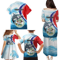 Personalized Belize Tarpon Fishing Family Matching Puletasi and Hawaiian Shirt Belize Where the Silver King Reigns - Wonder Print Shop