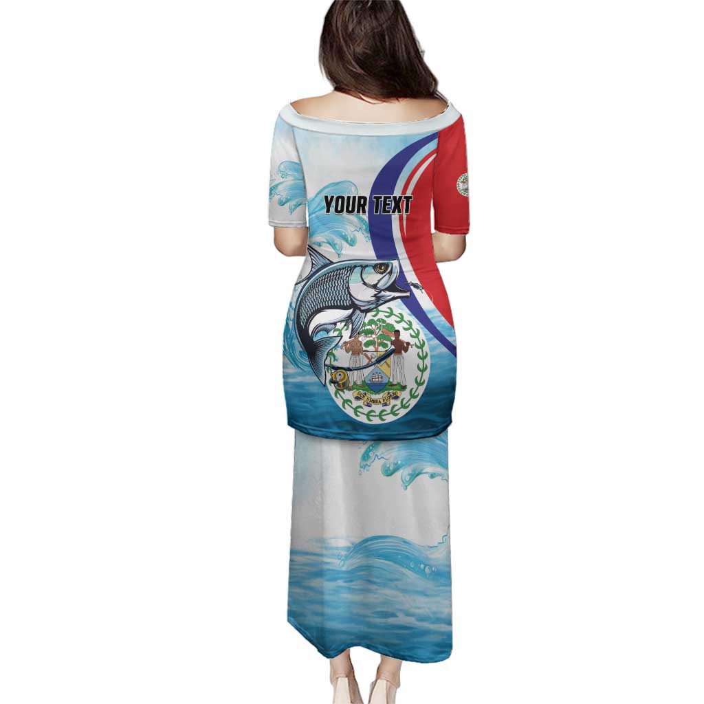 Personalized Belize Tarpon Fishing Family Matching Puletasi and Hawaiian Shirt Belize Where the Silver King Reigns - Wonder Print Shop