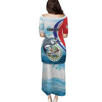 Personalized Belize Tarpon Fishing Family Matching Puletasi and Hawaiian Shirt Belize Where the Silver King Reigns - Wonder Print Shop