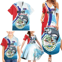 Personalized Belize Tarpon Fishing Family Matching Summer Maxi Dress and Hawaiian Shirt Belize Where the Silver King Reigns - Wonder Print Shop
