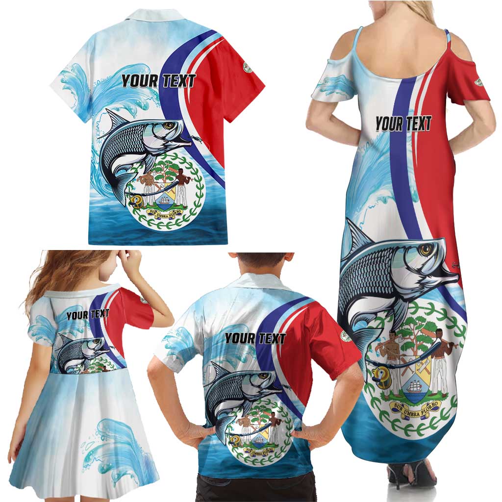 Personalized Belize Tarpon Fishing Family Matching Summer Maxi Dress and Hawaiian Shirt Belize Where the Silver King Reigns - Wonder Print Shop