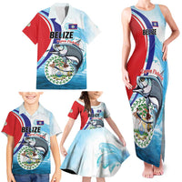 Personalized Belize Tarpon Fishing Family Matching Tank Maxi Dress and Hawaiian Shirt Belize Where the Silver King Reigns - Wonder Print Shop