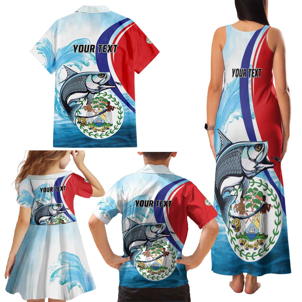 Personalized Belize Tarpon Fishing Family Matching Tank Maxi Dress and Hawaiian Shirt Belize Where the Silver King Reigns - Wonder Print Shop