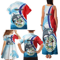Personalized Belize Tarpon Fishing Family Matching Tank Maxi Dress and Hawaiian Shirt Belize Where the Silver King Reigns - Wonder Print Shop