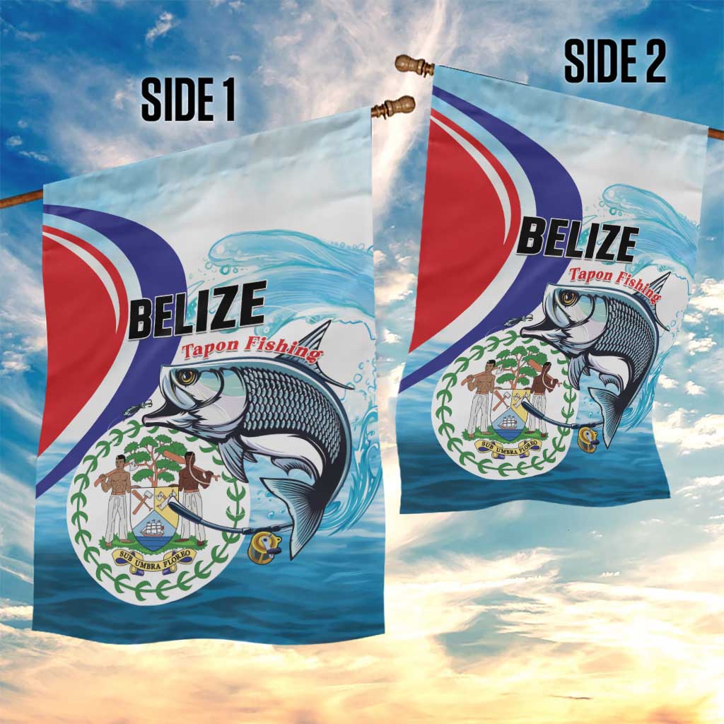 Belize Tarpon Fishing Garden Flag Belize Where the Silver King Reigns - Wonder Print Shop