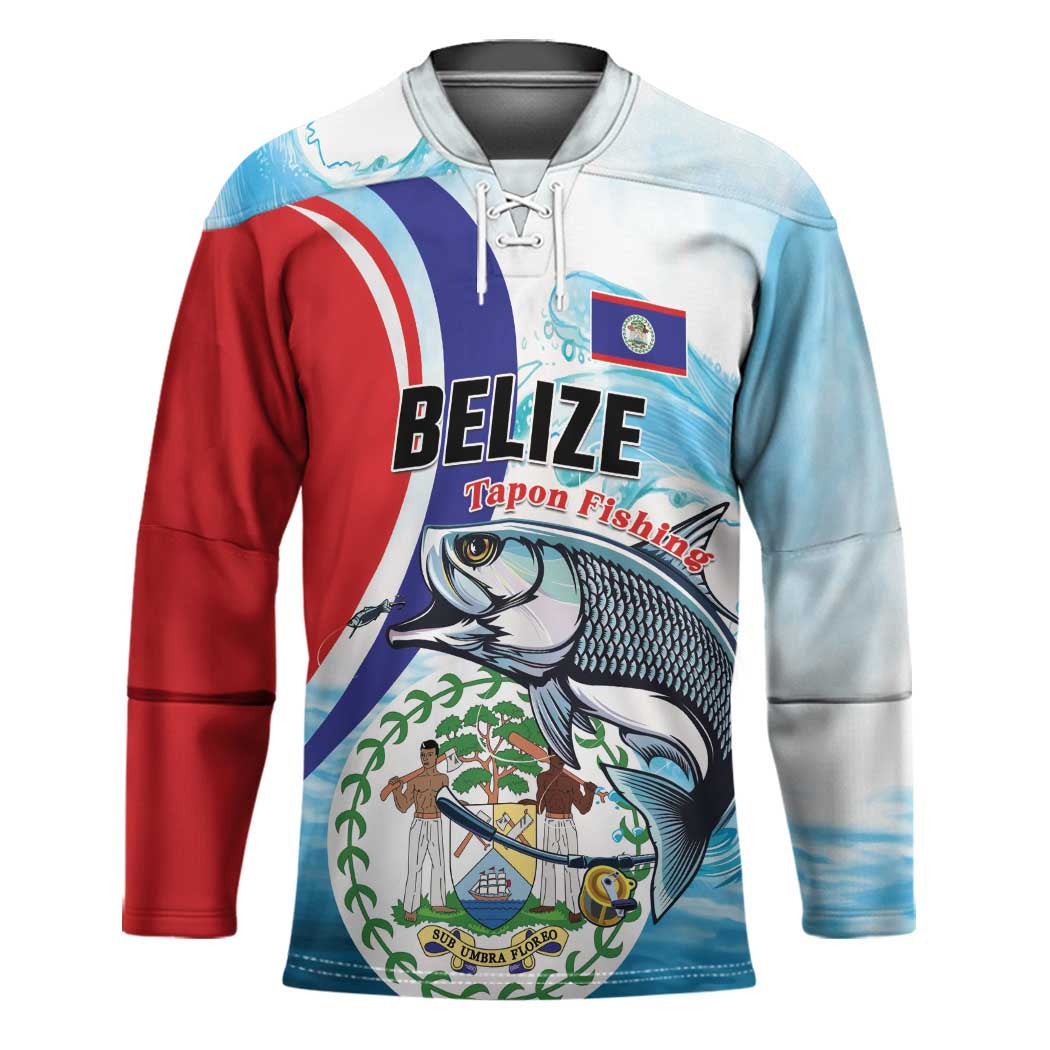 Personalized Belize Tarpon Fishing Hockey Jersey Belize Where the Silver King Reigns - Wonder Print Shop