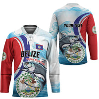 Personalized Belize Tarpon Fishing Hockey Jersey Belize Where the Silver King Reigns - Wonder Print Shop