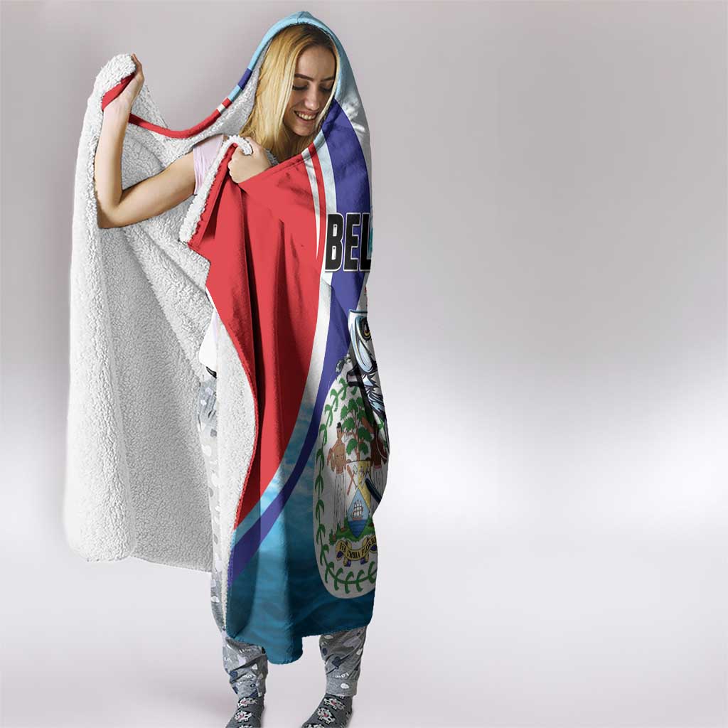 Belize Tarpon Fishing Hooded Blanket Belize Where the Silver King Reigns - Wonder Print Shop