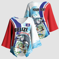 Personalized Belize Tarpon Fishing Kimono Sleeve Blouse Belize Where the Silver King Reigns - Wonder Print Shop