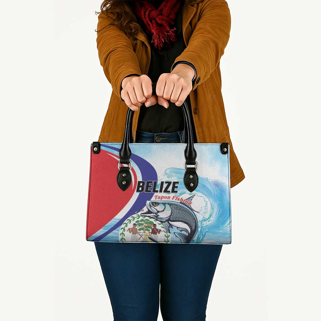 Belize Tarpon Fishing Leather Bag Belize Where the Silver King Reigns - Wonder Print Shop