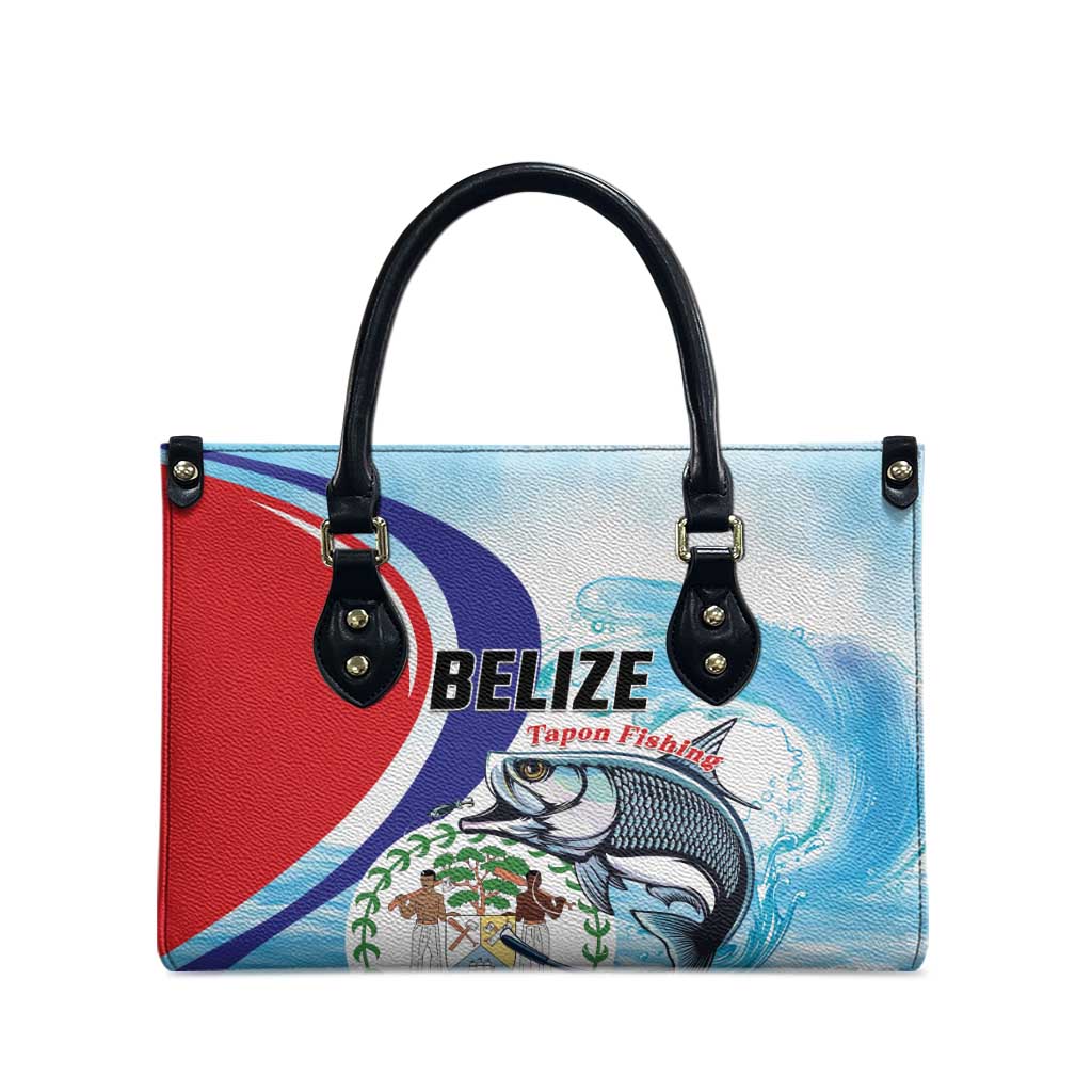 Belize Tarpon Fishing Leather Bag Belize Where the Silver King Reigns - Wonder Print Shop