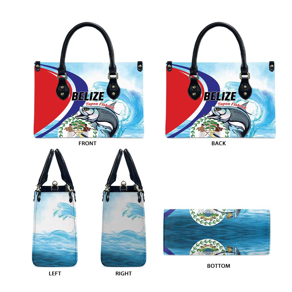 Belize Tarpon Fishing Leather Bag Belize Where the Silver King Reigns - Wonder Print Shop