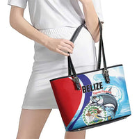 Belize Tarpon Fishing Leather Tote Bag Belize Where the Silver King Reigns - Wonder Print Shop