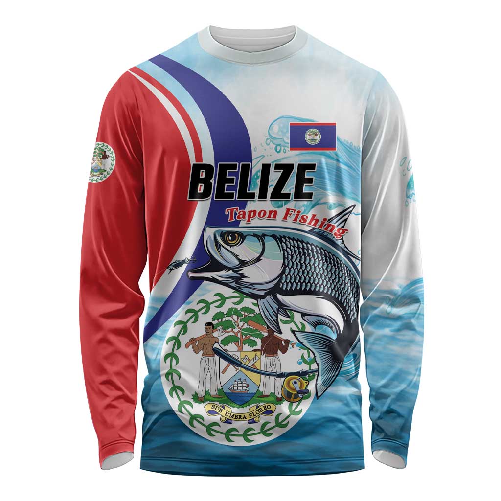 Personalized Belize Tarpon Fishing Long Sleeve Shirt Belize Where the Silver King Reigns - Wonder Print Shop