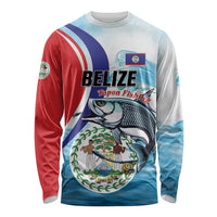 Personalized Belize Tarpon Fishing Long Sleeve Shirt Belize Where the Silver King Reigns - Wonder Print Shop