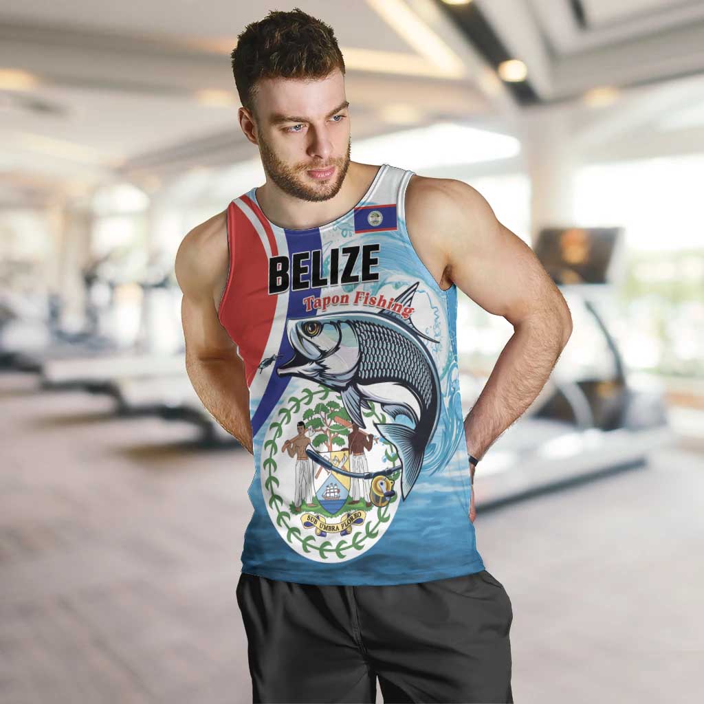 Personalized Belize Tarpon Fishing Men Tank Top Belize Where the Silver King Reigns - Wonder Print Shop