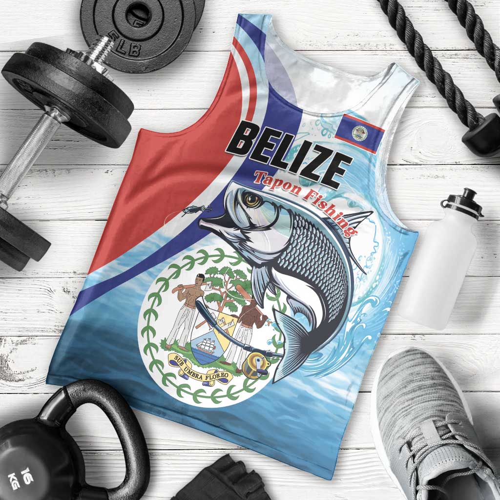 Personalized Belize Tarpon Fishing Men Tank Top Belize Where the Silver King Reigns - Wonder Print Shop