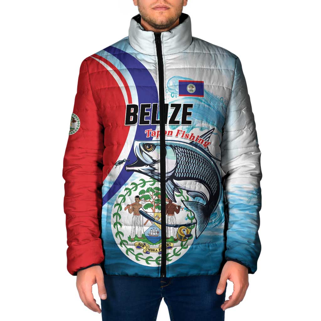 Personalized Belize Tarpon Fishing Padded Jacket Belize Where the Silver King Reigns - Wonder Print Shop