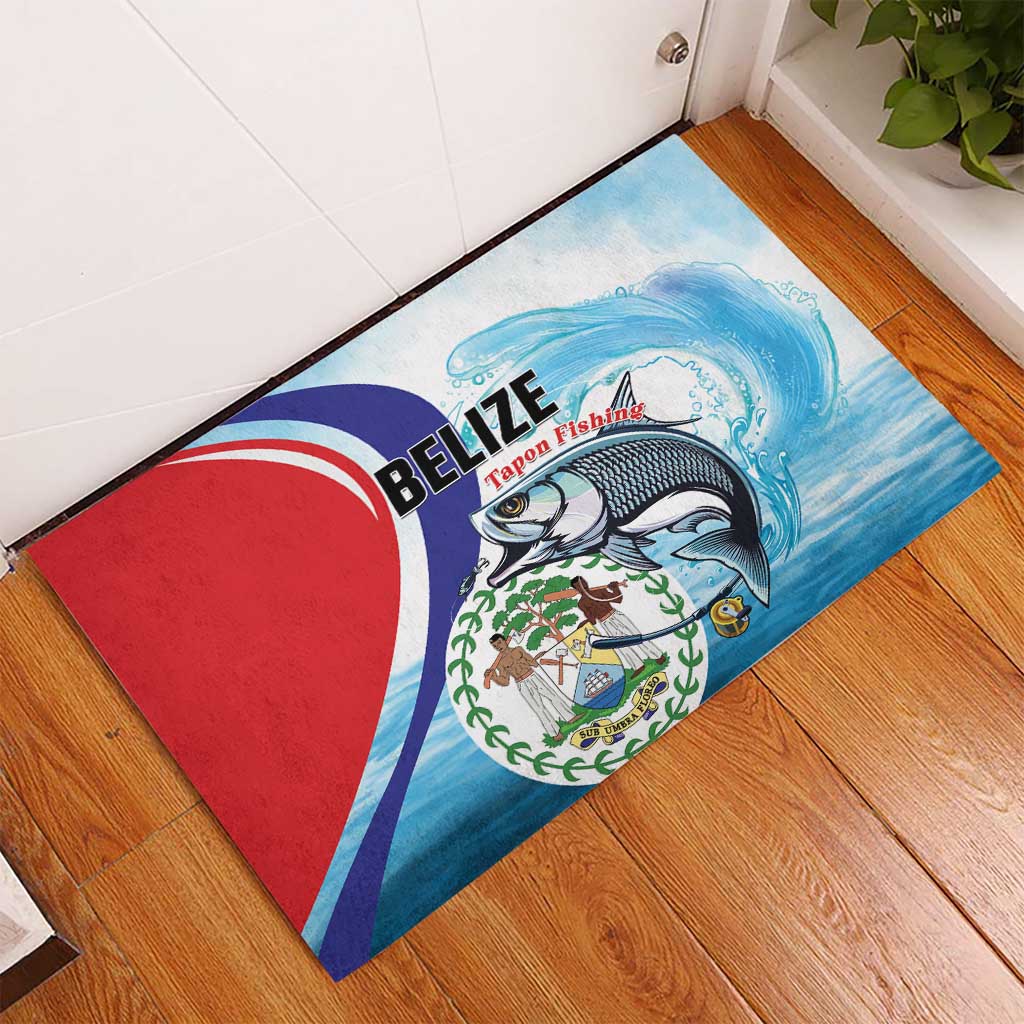 Belize Tarpon Fishing Rubber Doormat Belize Where the Silver King Reigns - Wonder Print Shop