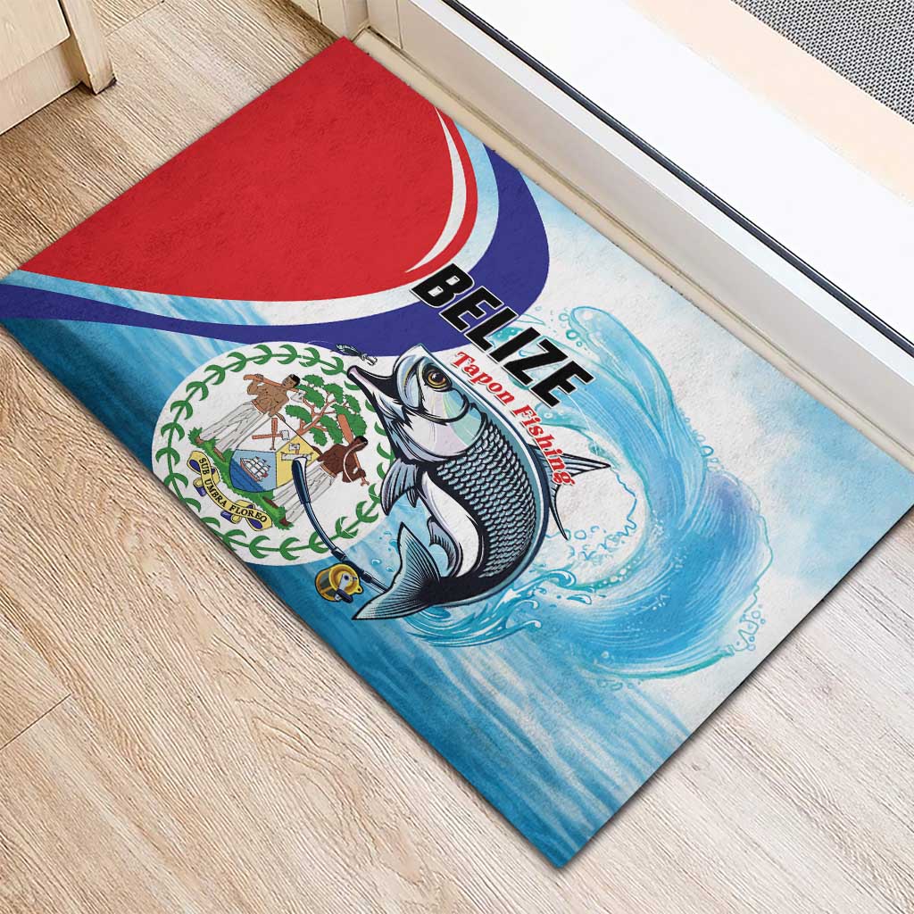 Belize Tarpon Fishing Rubber Doormat Belize Where the Silver King Reigns - Wonder Print Shop