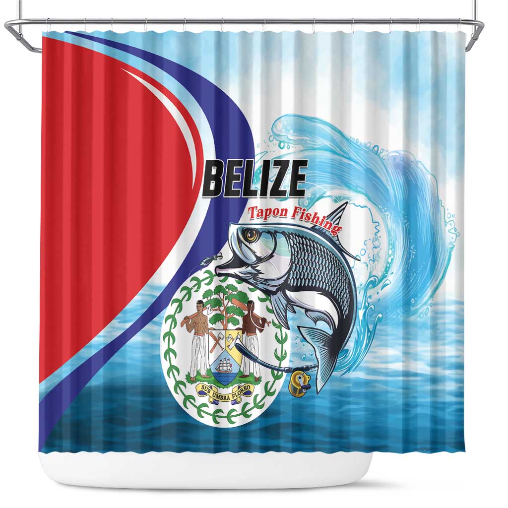Belize Tarpon Fishing Shower Curtain Belize Where the Silver King Reigns - Wonder Print Shop