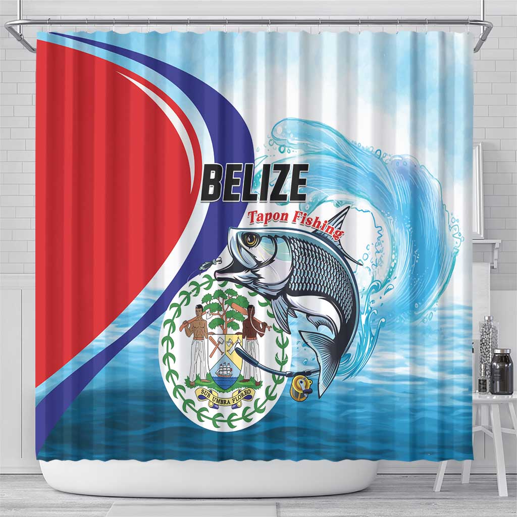 Belize Tarpon Fishing Shower Curtain Belize Where the Silver King Reigns - Wonder Print Shop
