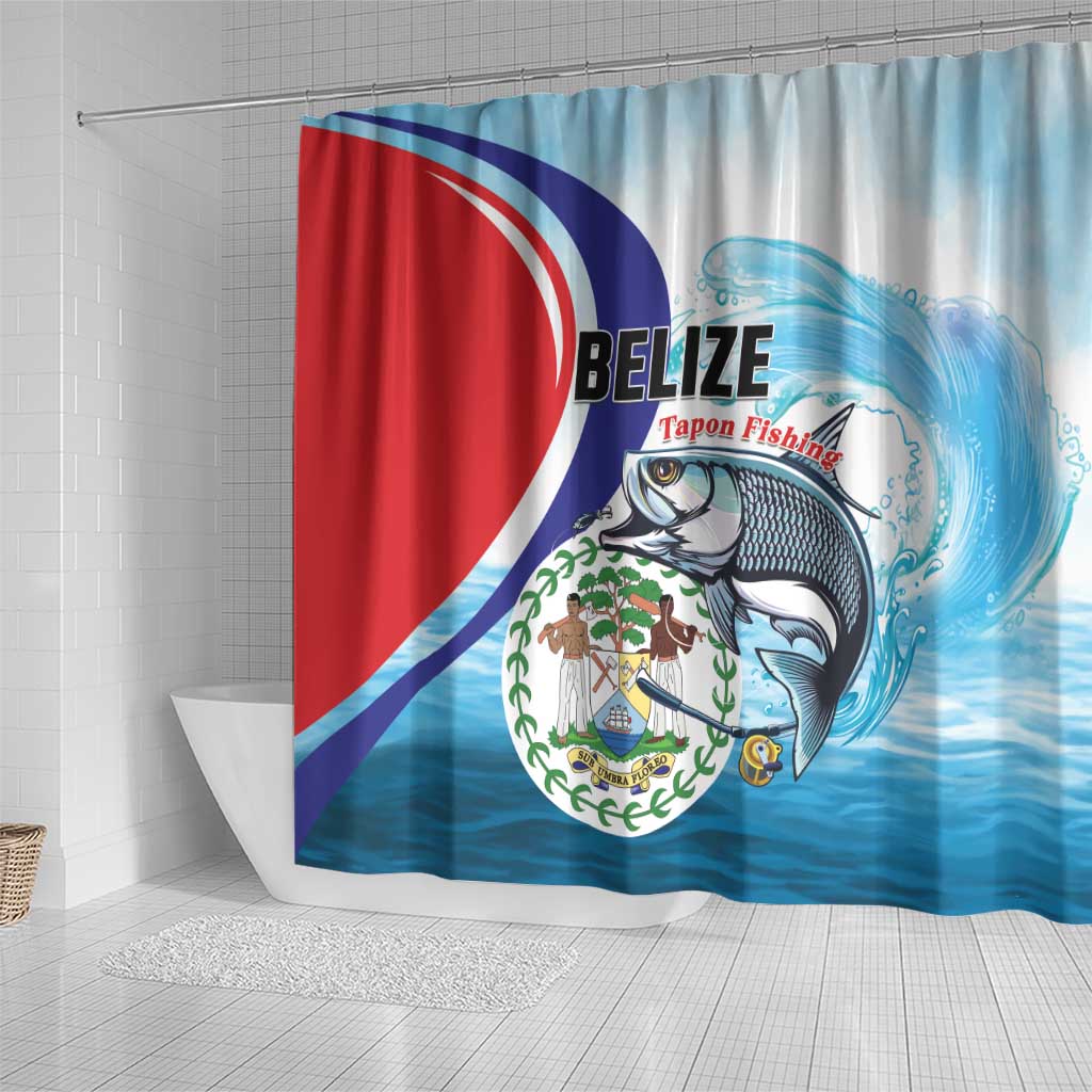 Belize Tarpon Fishing Shower Curtain Belize Where the Silver King Reigns - Wonder Print Shop