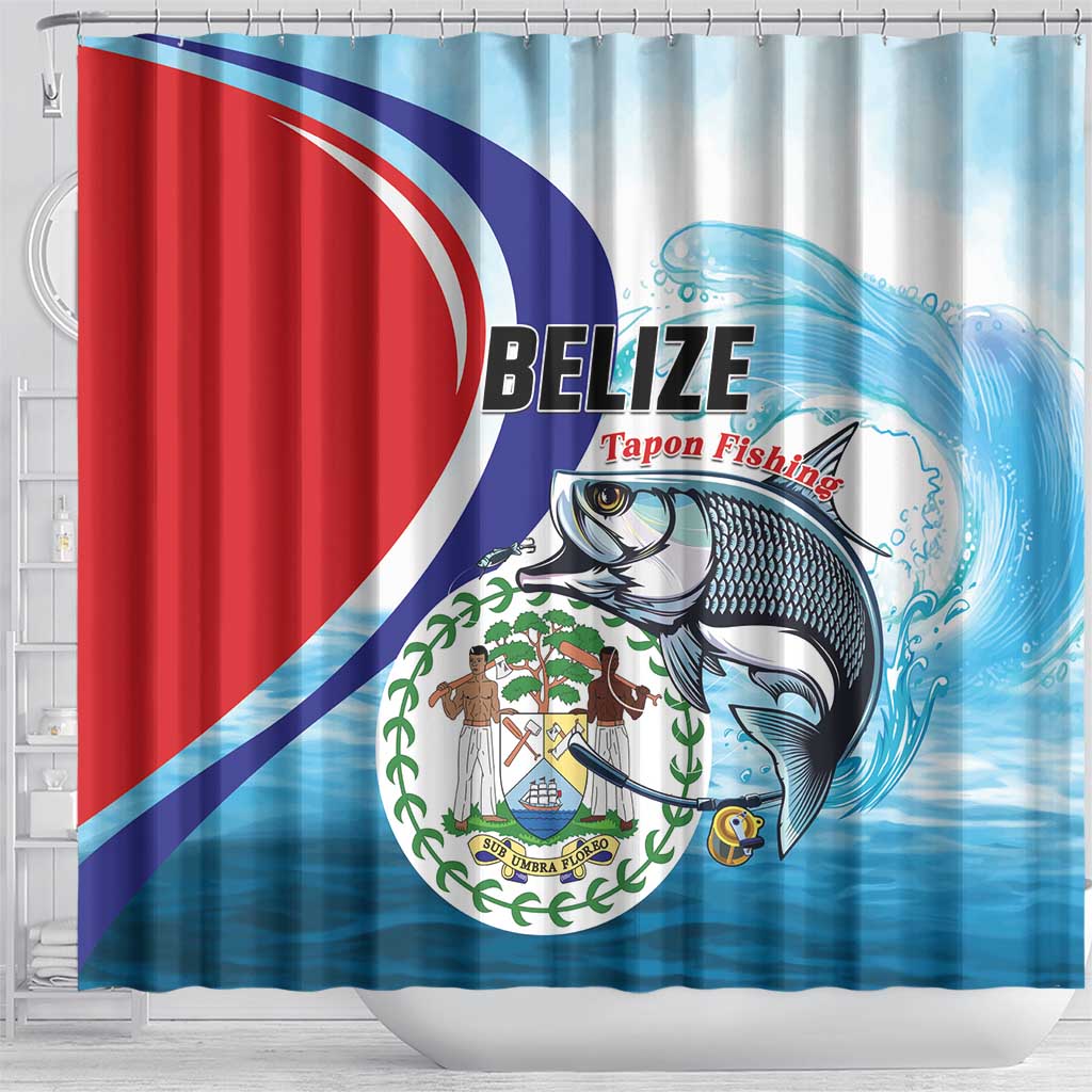 Belize Tarpon Fishing Shower Curtain Belize Where the Silver King Reigns - Wonder Print Shop