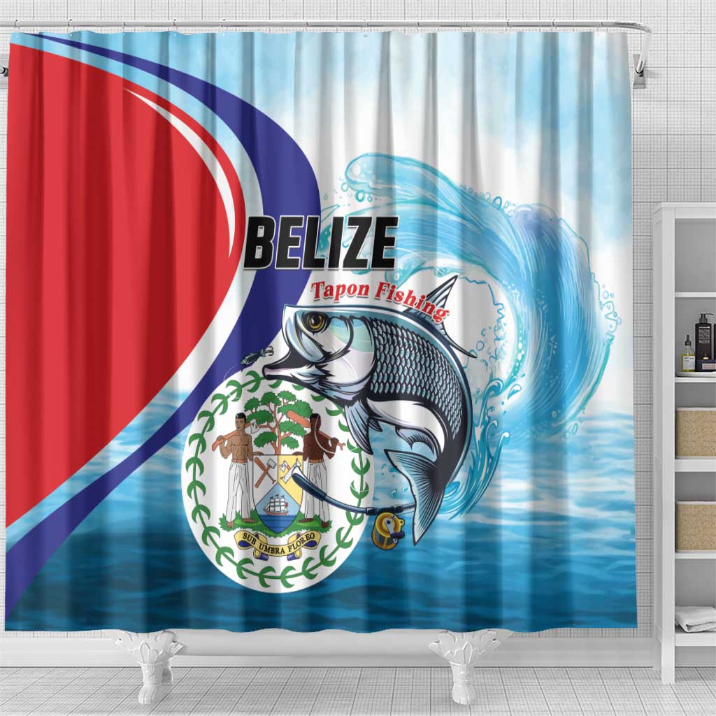 Belize Tarpon Fishing Shower Curtain Belize Where the Silver King Reigns - Wonder Print Shop