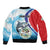 Personalized Belize Tarpon Fishing Sleeve Zip Bomber Jacket Belize Where the Silver King Reigns - Wonder Print Shop