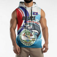 Personalized Belize Tarpon Fishing Sleeveless Hoodie Belize Where the Silver King Reigns - Wonder Print Shop