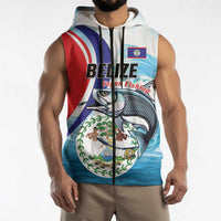 Personalized Belize Tarpon Fishing Sleeveless Zip Hoodie Belize Where the Silver King Reigns - Wonder Print Shop