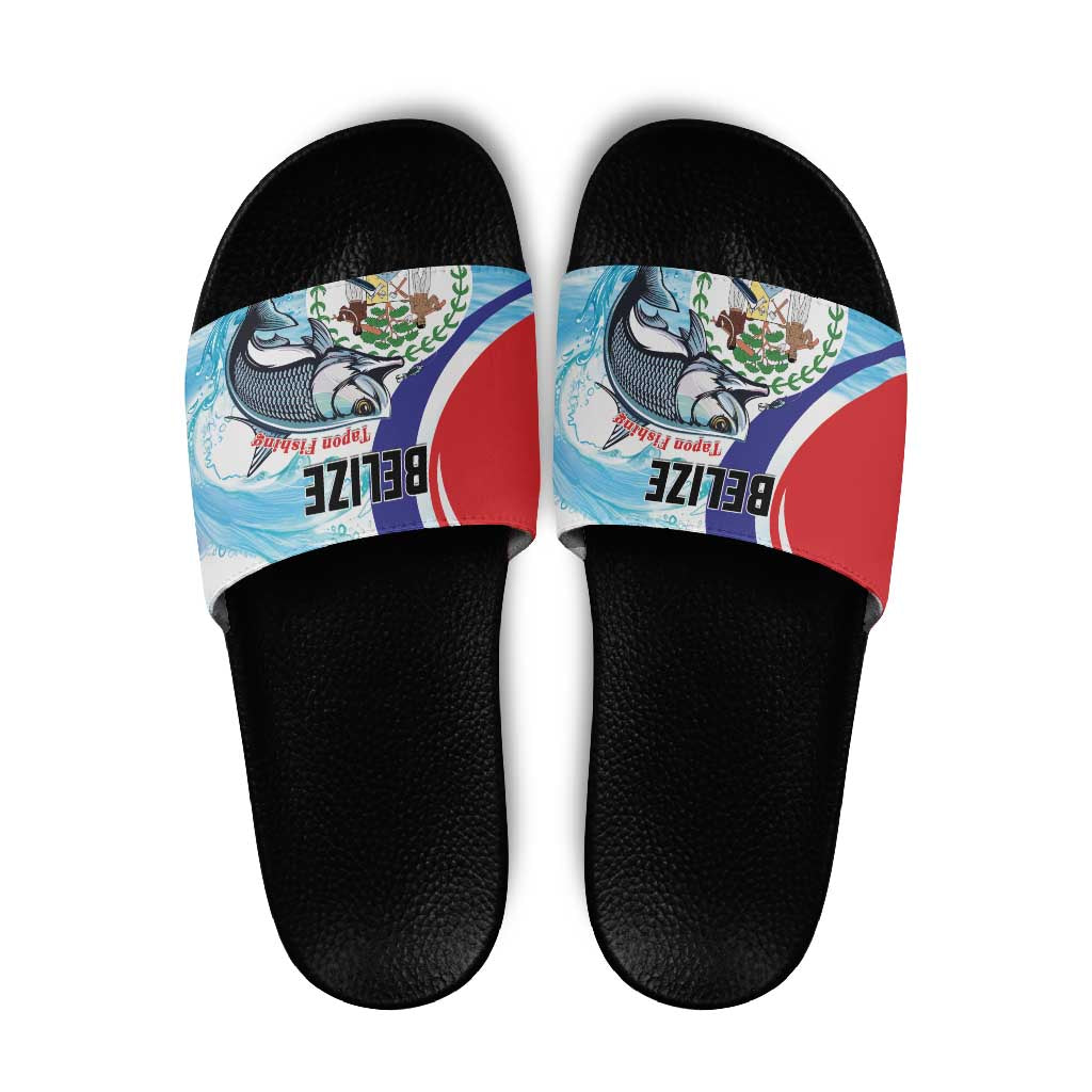 Belize Tarpon Fishing Slide Sandals Belize Where the Silver King Reigns - Wonder Print Shop