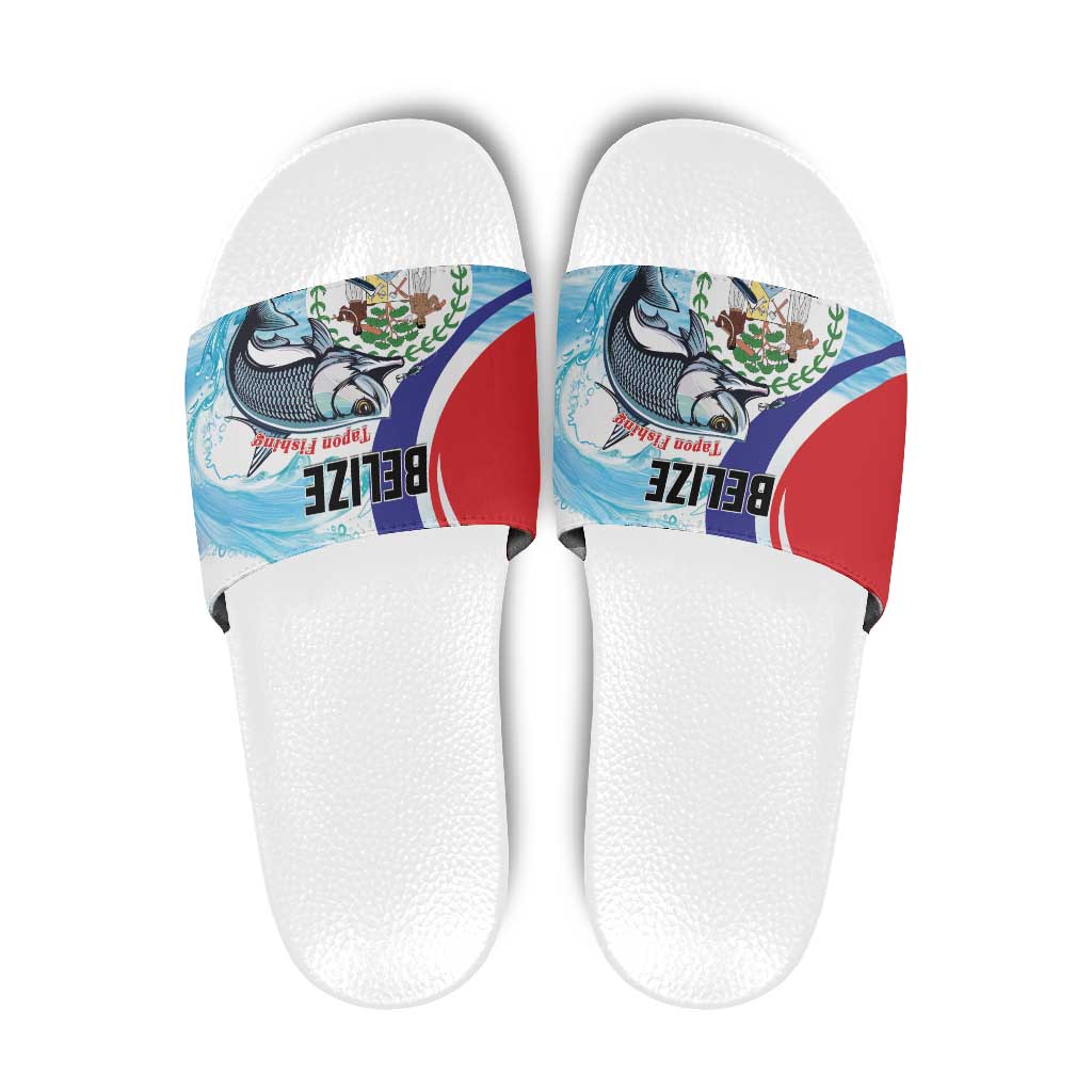 Belize Tarpon Fishing Slide Sandals Belize Where the Silver King Reigns - Wonder Print Shop
