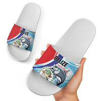 Belize Tarpon Fishing Slide Sandals Belize Where the Silver King Reigns - Wonder Print Shop