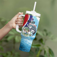 Personalized Belize Tarpon Fishing Tumbler With Handle Belize Where the Silver King Reigns - Wonder Print Shop