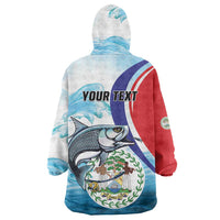 Personalized Belize Tarpon Fishing Wearable Blanket Hoodie Belize Where the Silver King Reigns - Wonder Print Shop