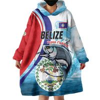 Personalized Belize Tarpon Fishing Wearable Blanket Hoodie Belize Where the Silver King Reigns - Wonder Print Shop