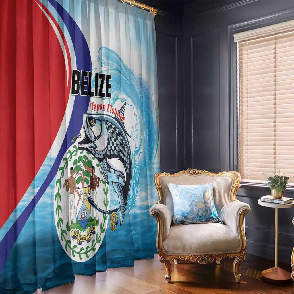 Belize Tarpon Fishing Window Curtain Belize Where the Silver King Reigns - Wonder Print Shop