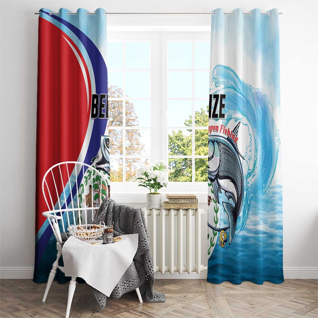 Belize Tarpon Fishing Window Curtain Belize Where the Silver King Reigns - Wonder Print Shop