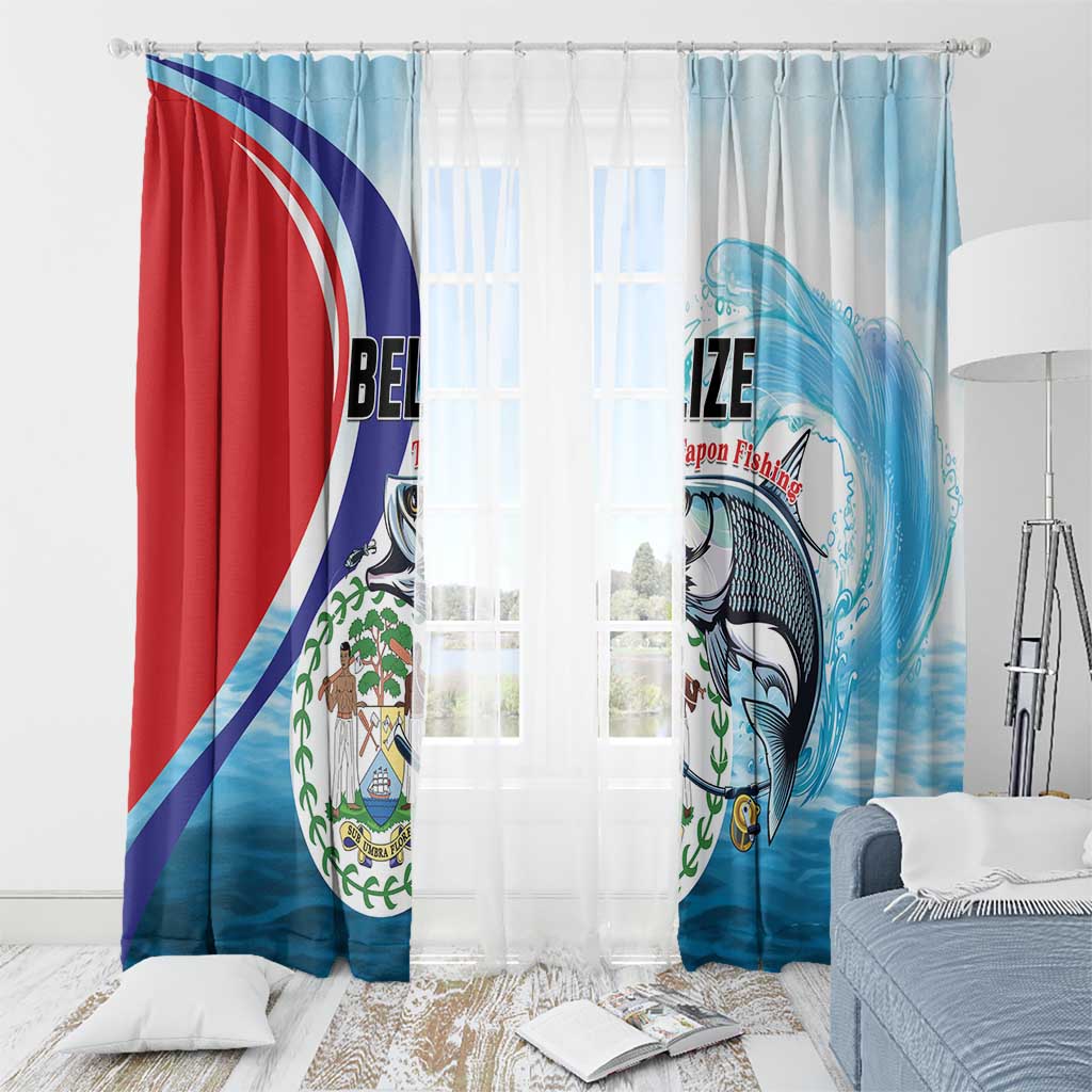 Belize Tarpon Fishing Window Curtain Belize Where the Silver King Reigns - Wonder Print Shop