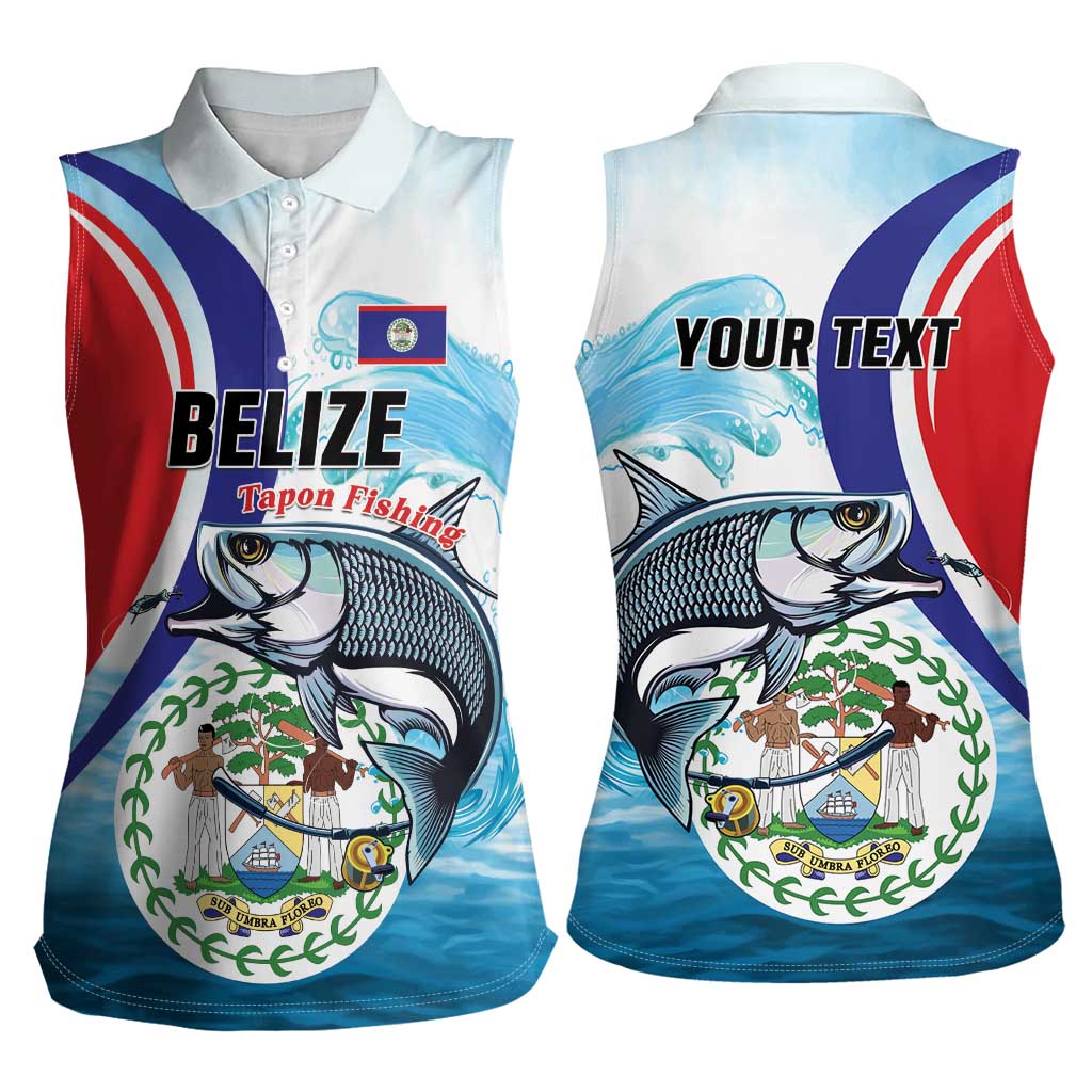 Personalized Belize Tarpon Fishing Women Sleeveless Polo Shirt Belize Where the Silver King Reigns - Wonder Print Shop
