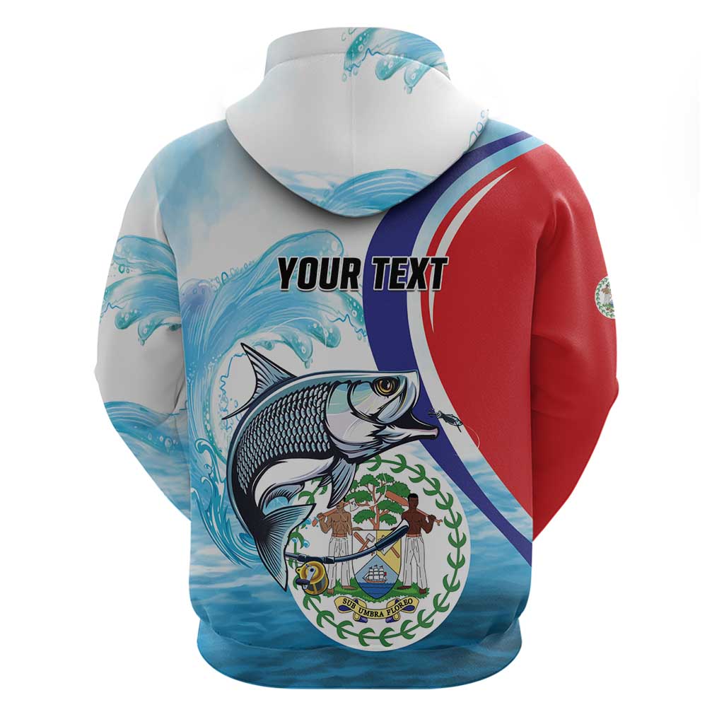 Personalized Belize Tarpon Fishing Zip Hoodie Belize Where the Silver King Reigns - Wonder Print Shop
