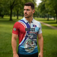 Personalized Belize Tarpon Fishing Zipper Polo Shirt Belize Where the Silver King Reigns - Wonder Print Shop